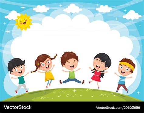 Kids Playing Outside Royalty Free Vector Image