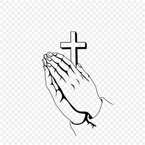 Hand Holding Cross Praying Gesture Cross Drawing Cross Two Hands