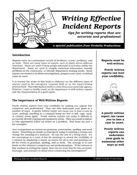 Incident Report Letter 23 Examples Format Pdf Tips