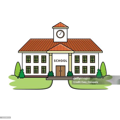 How To Draw A School Building Step By Step