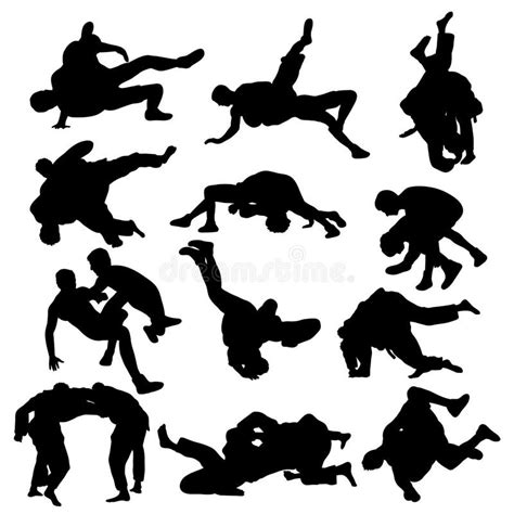 Wrestling Silhouette Stock Illustrations 1620 Wrestling Silhouette