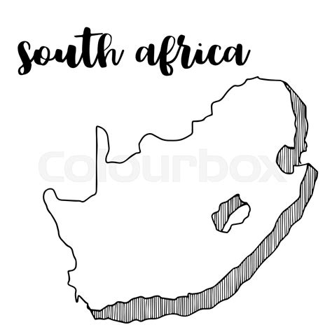 Hand Drawn Of South Africa Map Vector Illustration Stock Vector