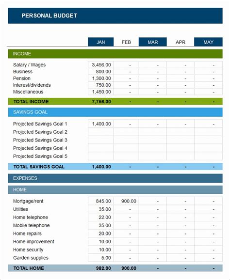 50 Monthly Budget Example Single Person