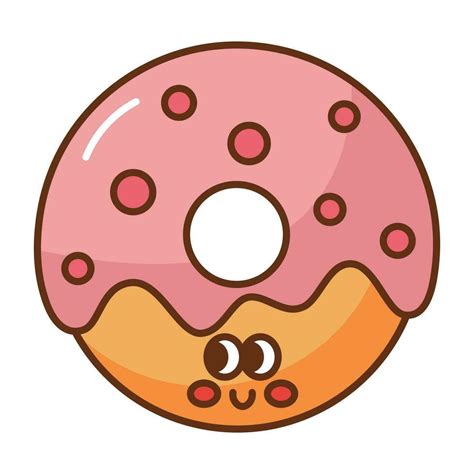 Kawaii Donut Cartoon Icon 36587161 Vector Art At Vecteezy