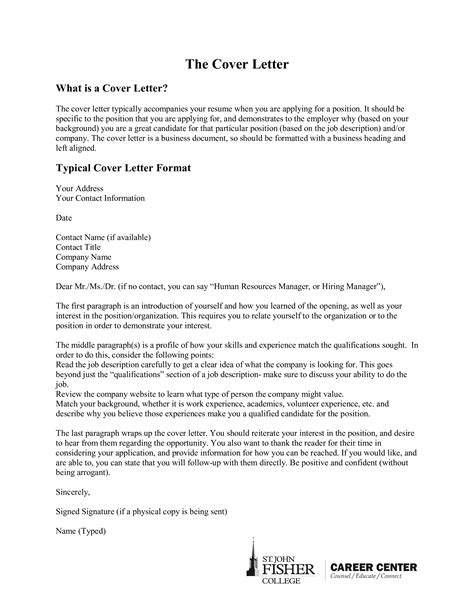 Formal Cover Letter Address Templates At