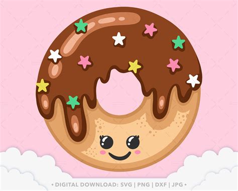 Cute Donut Svg Kawaii Donut Svg Donut Clipart Donut Etsy Australia