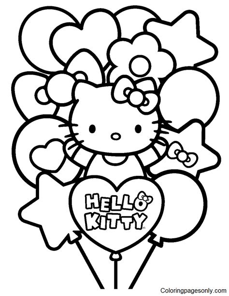 Adorable Hello Kitty Coloring Page Free Printable Coloring Pages