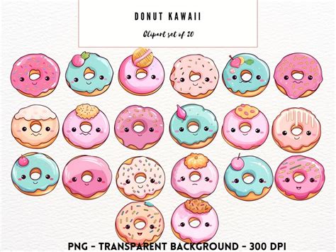 Donuts Clipart Bundle Png Doughnut Clipart Food Clipart Kawaii Donuts