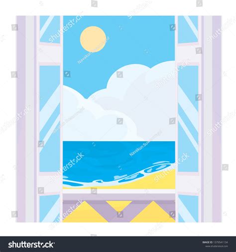 Beach View Balcony Stock Vector Royalty Free 1379541134 Shutterstock