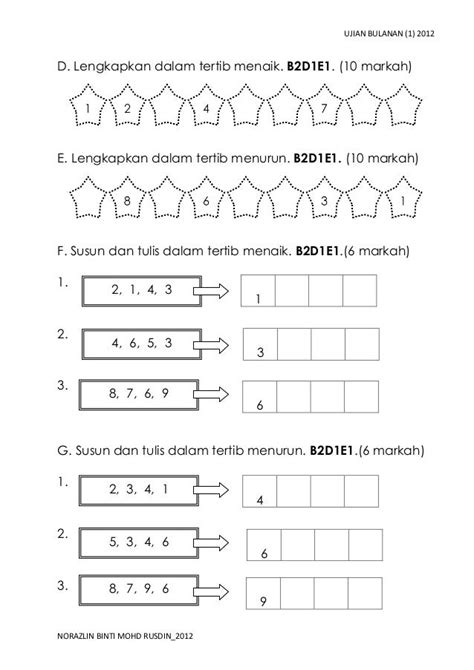 Contoh Kertas Soalan Matematik Tahun 1 Sjkt Strategyboo