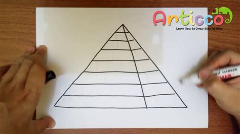 How To Draw A Pyramid Step By Step Youtube