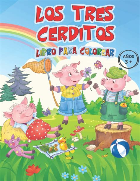 LOS TRES CERDITOS Libro para Colorear 3 Años Imágenes cautivadoras