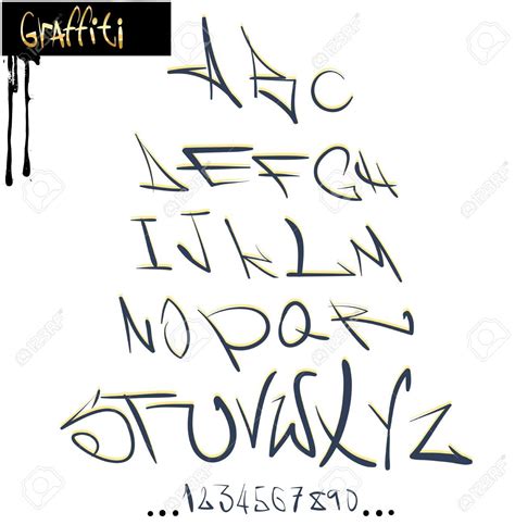 Graffiti Font Alphabet Abc Letters Royalty Free Cliparts Vectors And