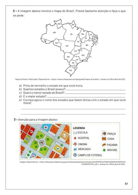 Geografia 3º Ano Alfabeto Cartográfico — SÓ Escola Atividades De