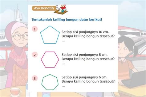 Keliling Bangun Datar Segi Banyak Kunci Jawaban Tema 7 Kelas 3 SD MI