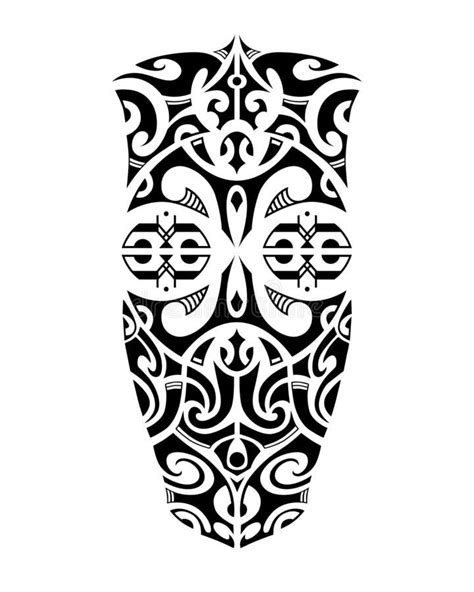 Maori Style Tattoo Sketch For Leg Or Shoulder Black And White Royalty