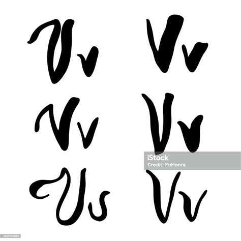 Ilustración De Conjunto Vectorial De Letras Manuscritas Rozar Las