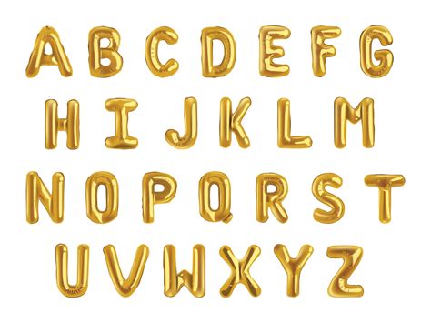 Golden Balloon Alphabet Clipart Gold Foil Balloons Letters Etsy