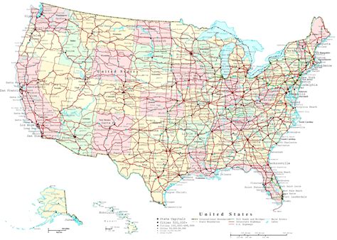 Labeled Map Of Usa States