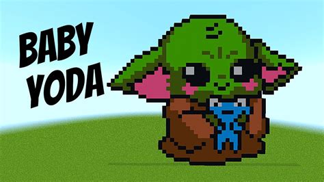 Minecraft Pixel Art Timelapse Baby Yoda Youtube