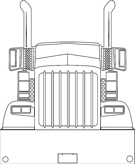 Semi Truck Vector Drawing Plan Free Vector And Clipart Ideas Images