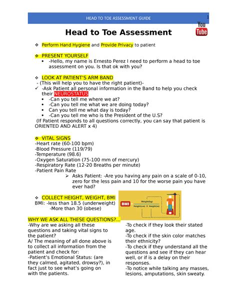 Head To Toe Assessment Guide Head To Toe Assessment Guide 1 Head To