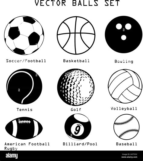 A Vector Set Of Different Sport Balls Isolated Over White Background