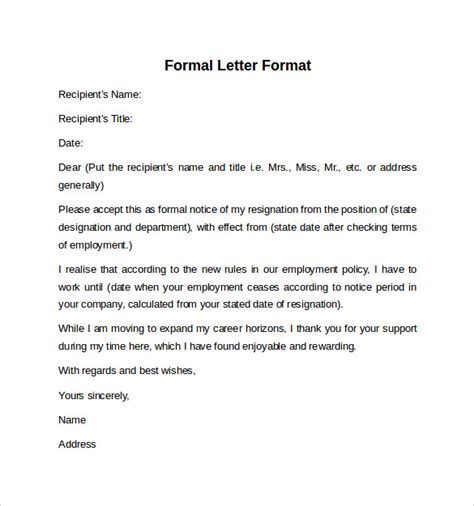 Free 9 Formal Letters In Ms Word Pdf