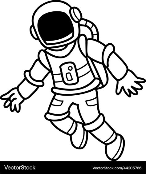 Hand Drawn Astronaut Floating In Space Royalty Free Vector