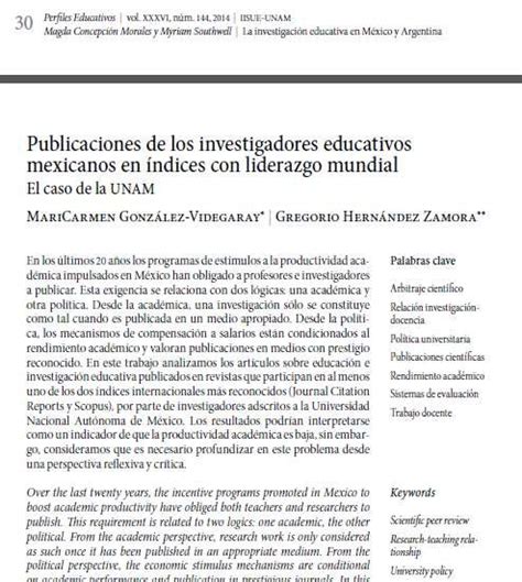 Ejemplo De Artículo Científico Revista Perfiles Educativos Download