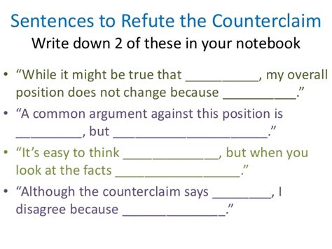 Often times, if a person is taken to court they will file a claim against the person suing them. Argument writing presentation