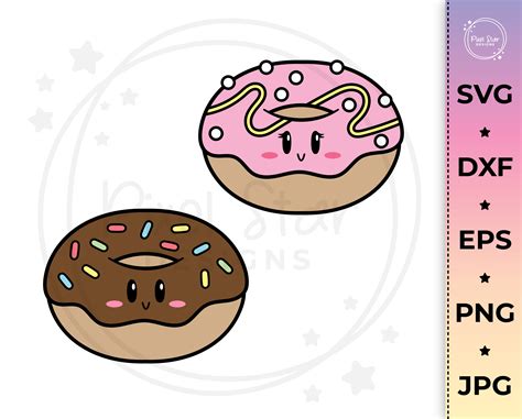 Kawaii Donut Svg Cute Dessert Vector Graphics Clipart Png Dfx 