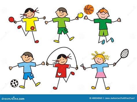 Kids Being Active Clipart