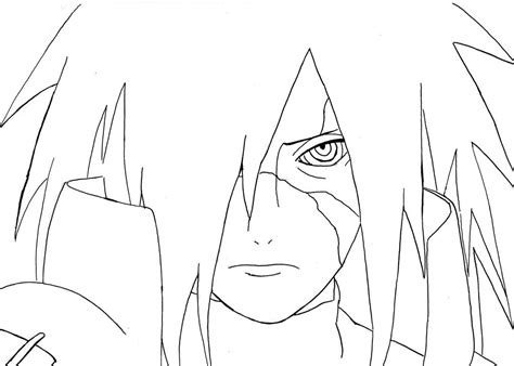 Madara Uchiha Line Art By Negative Creeq Art On Deviantart