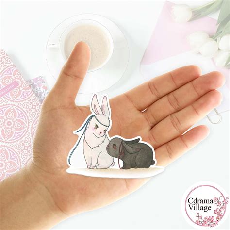 The Untamed Bunny Sticker Wei Wuxian And Lan Zhan Rabbits On Mo Dao Zu