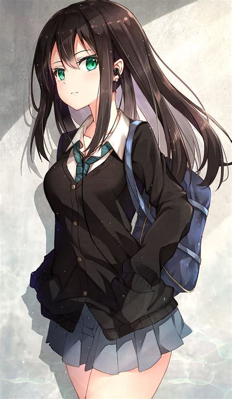 Anime Chicas Anime Pelo Largo Shibuya Rin Morena Falda Ojos