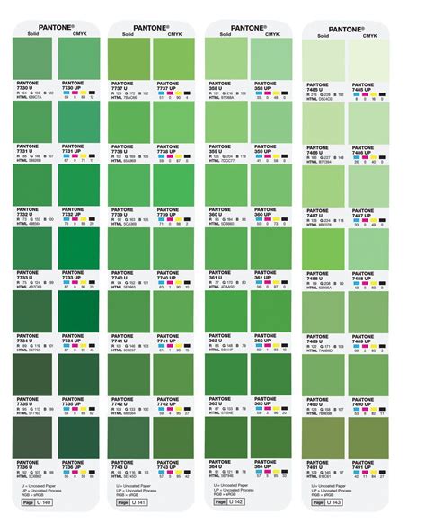 Pantone Color Chart Pantone Green Colors Pantone Green