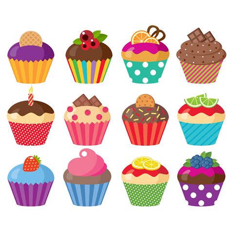 Cupcake Clipart Vector Sweets Graphic Candy Birthday Etsy Uk