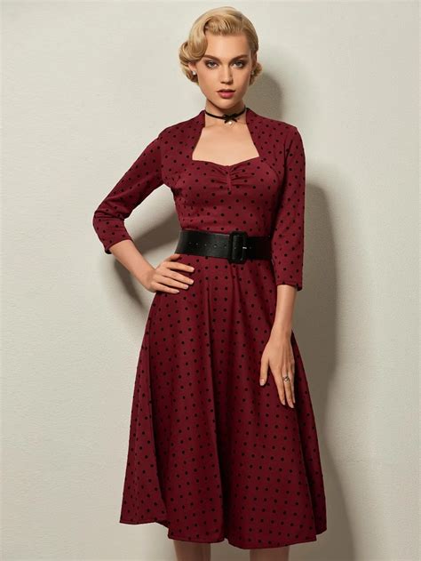 Sisjuly Vintage Women Dress 1950s Polka Dots Elegant Long Party Fashion