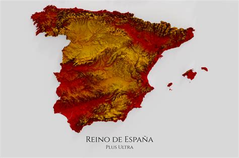 Shaded Relief Map Of Spain Maps On The Web