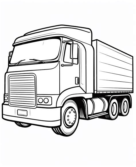 Premium Photo Camion Truck Coloring Page For Kids Transportation