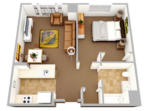 This actually challenges how small rooms look spacious. 50 One "1" Bedroom Apartment/House Plans | Architecture ...