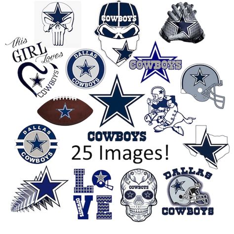 Dallas Cowboys Svg And Png Bundle 25 Images Nfl Logo Cricut Etsy