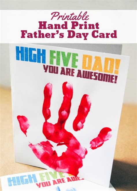 Father's day cards with matching gift bags. Printable Hand Print Father's Day Card - Pepper Scraps