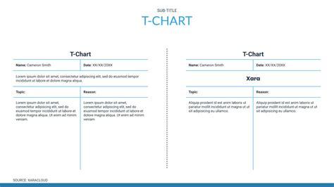 Create A T Chart Easily With A Drag And Drop Xara Cloud