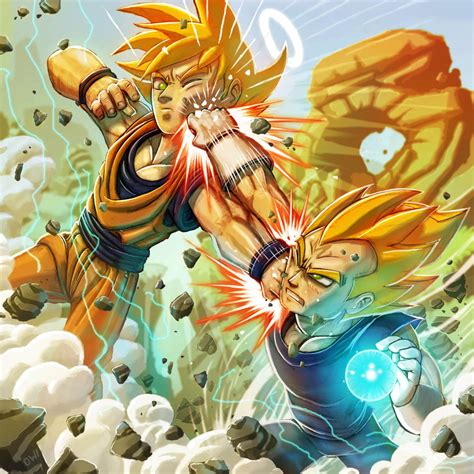 Original art base goku, base goku kamehameha by: Goku Vs Vegeta - Dragon Ball Z Fan Art (27992267) - Fanpop