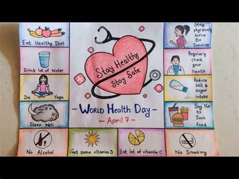 World Health Day Drawing Easy Stay Healthy Stay Safe Poster Health Is