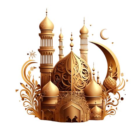 Islamic Ramadan Kareem 3d Golden Mosque Islamic Ramadan Kareem 3d