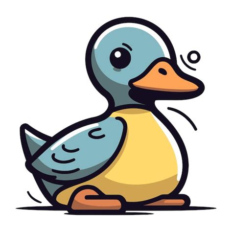 Pato De Dibujos Animados Ilustraci N Vectorial De Un Lindo Pato Aislado