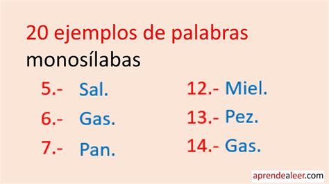 Descubre cuáles son las palabras monosílabas la guía definitiva Una